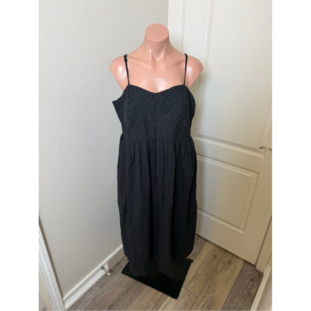 A New Day Black Eyelet Spaghetti-Strap Midi Dress Sz XXL